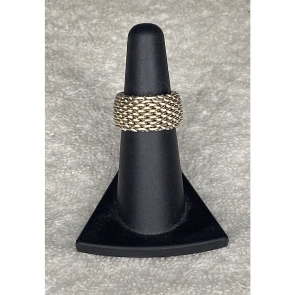 Tiffany&Co. Somerset Mesh Ring in Sterling Silver (sz 6) - Picture 1 of 6